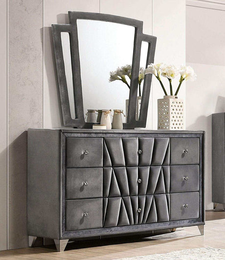 Carissa Gray Velvet Upholstered Wingback HB Bedroom Sets - Ornate Home