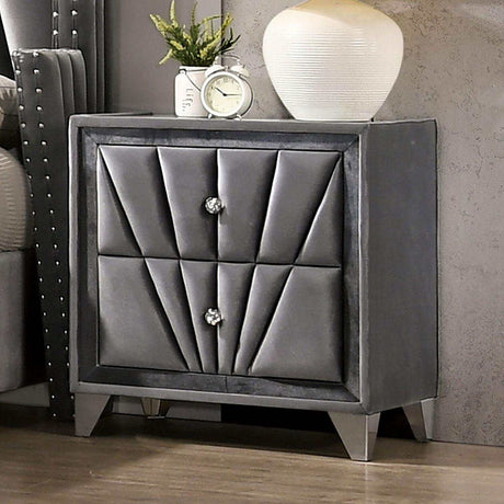 Carissa Gray Velvet Upholstered Wingback HB Bedroom Sets - Ornate Home