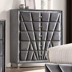 Carissa Gray Velvet Upholstered Wingback HB Bedroom Sets - Ornate Home