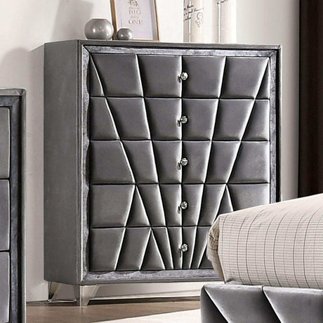 Carissa Gray Velvet Upholstered Wingback HB Bedroom Sets - Ornate Home