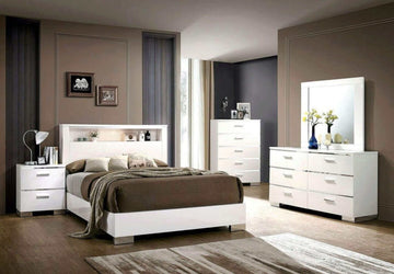 Carlie White & Chrome Dresser - Ornate Home