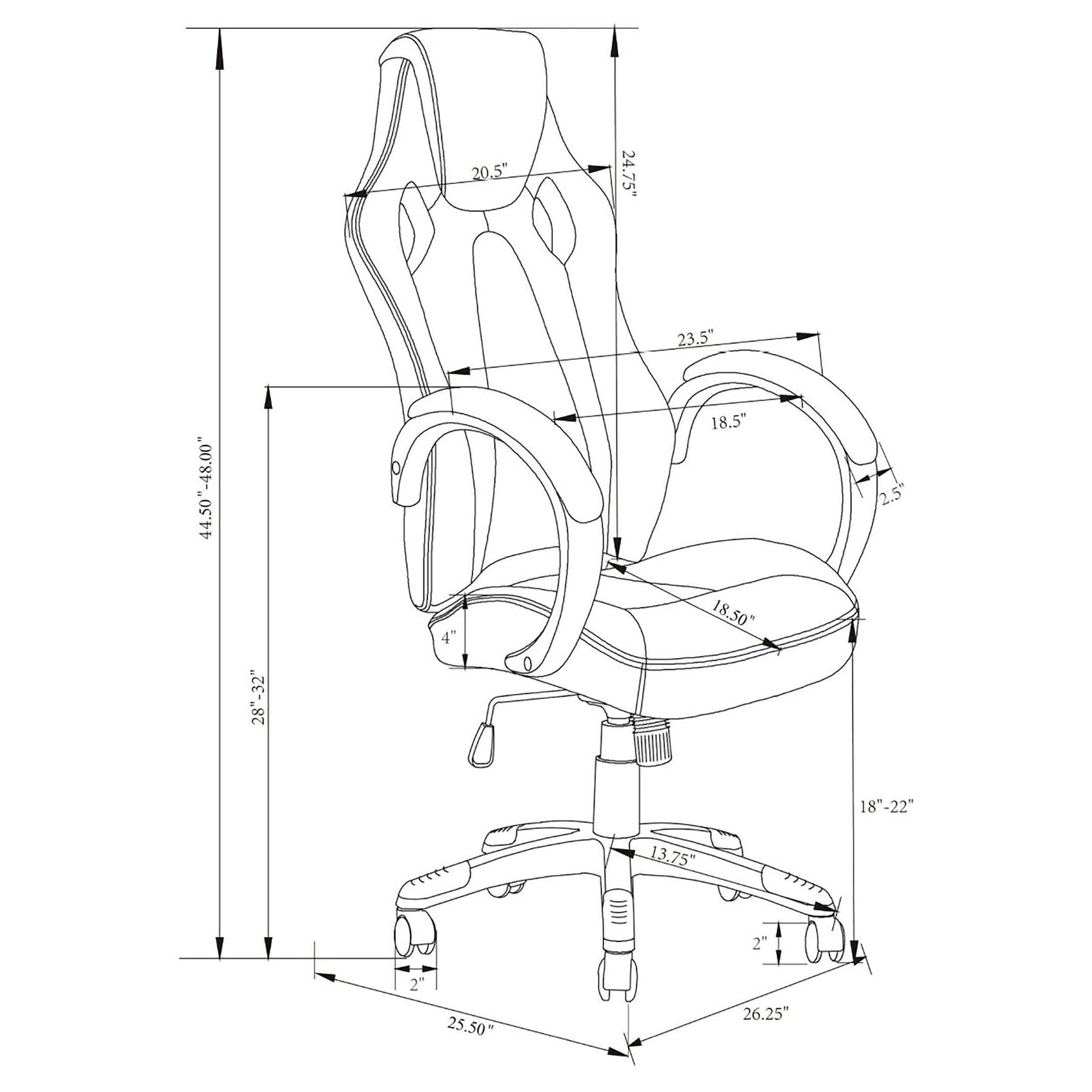 Carlos Black Office Chair - Ornate Home