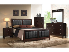 Carlton Cappuccino / Black California King Bed 5 Pc Set - Ornate Home