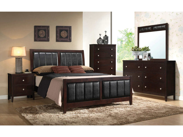 Carlton Cappuccino / Black Eastern King Bed 4 Pc Set - Ornate Home