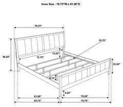 Carlton Cappuccino / Black Eastern King Bed 5 Pc Set - Ornate Home