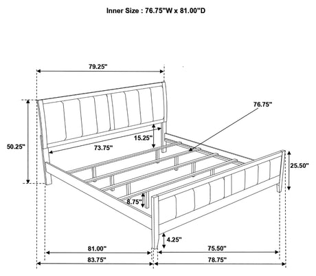 Carlton Cappuccino / Black Eastern King Bed 5 Pc Set - Ornate Home