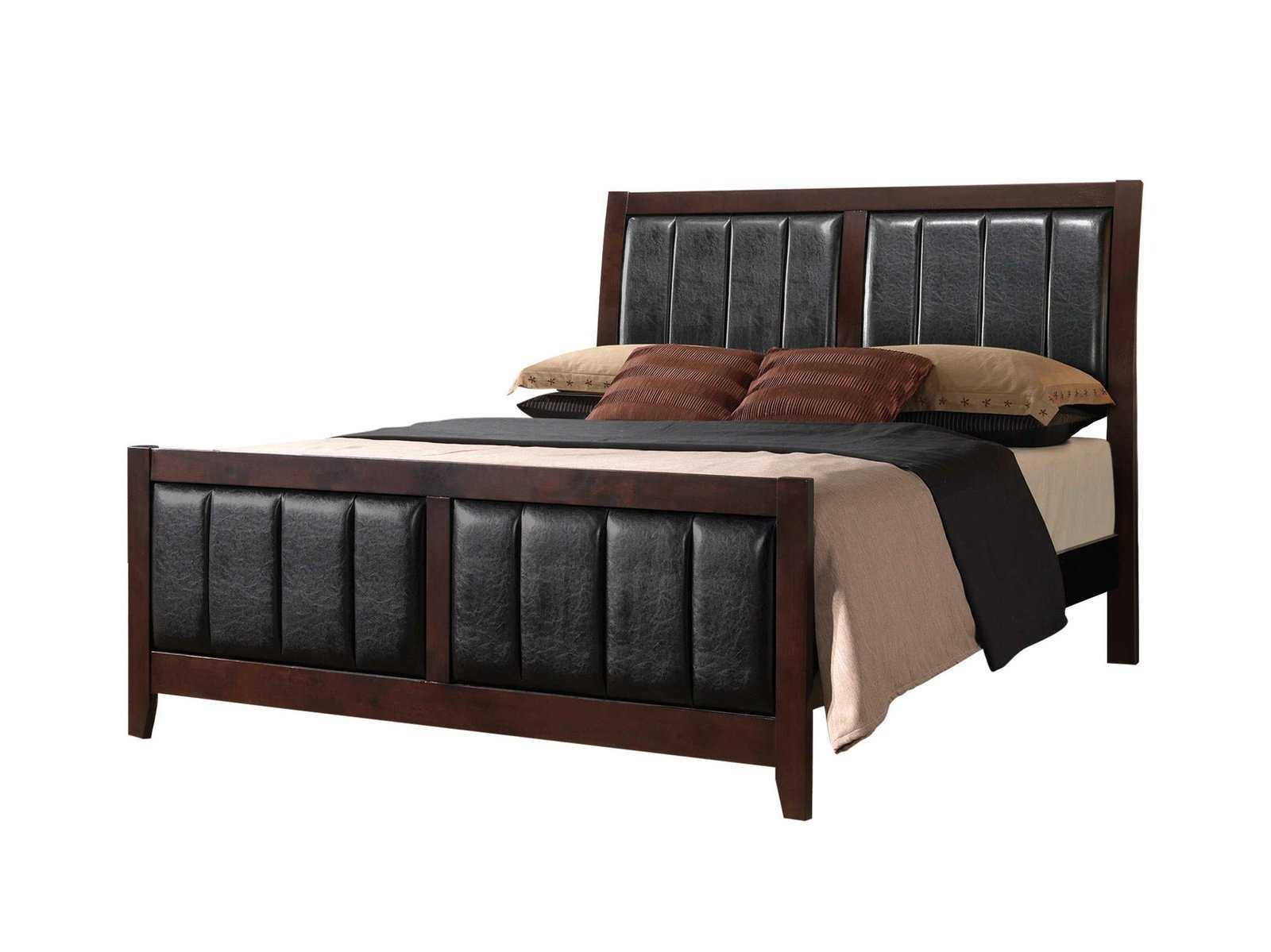 Carlton Cappuccino & Black Full Panel Bed - Ornate Home