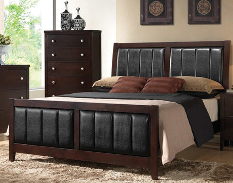 Carlton Cappuccino & Black Full Panel Bed - Ornate Home
