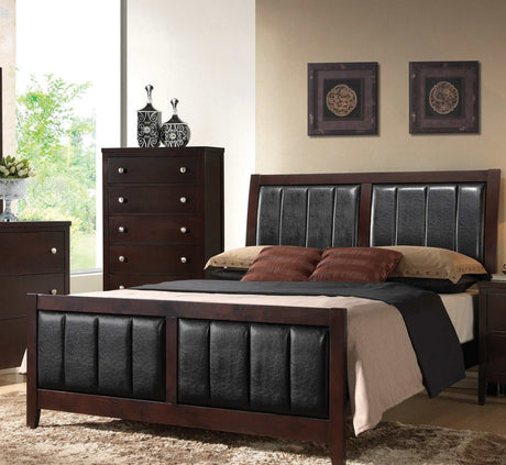 Carlton Cappuccino & Black Queen Bed - Ornate Home