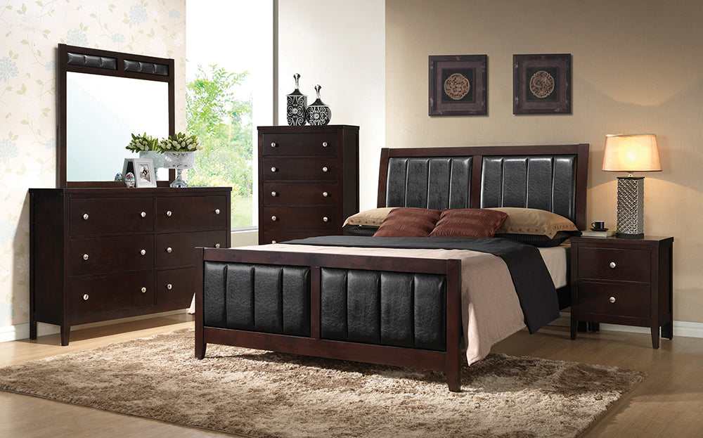 Carlton Cappuccino / Black Twin Bed 5 Pc Set - Ornate Home