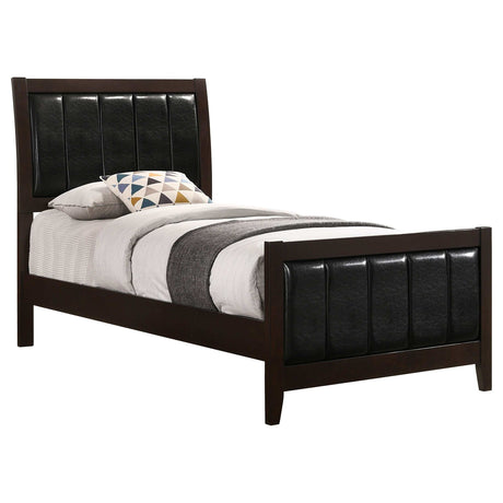 Carlton Cappuccino / Black Twin Bed 5 Pc Set - Ornate Home