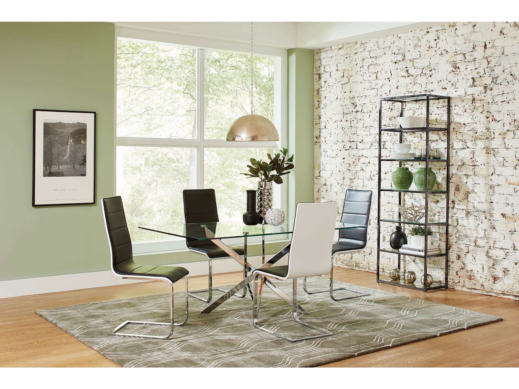 Carmelo Chrome / Black 5 Pc Dining Set - Ornate Home