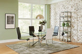 Carmelo Chrome & Clear XShaped Dining Table - Ornate Home