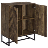 Carolyn Rustic Oak Herringbone Accent Cabinet - Ornate Home