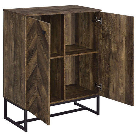 Carolyn Rustic Oak Herringbone Accent Cabinet - Ornate Home