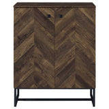 Carolyn Rustic Oak Herringbone Accent Cabinet - Ornate Home