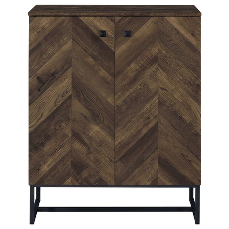 Carolyn Rustic Oak Herringbone Accent Cabinet - Ornate Home