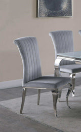 Carone Gray & Chrome Side Chairs (Set of 4) - Ornate Home