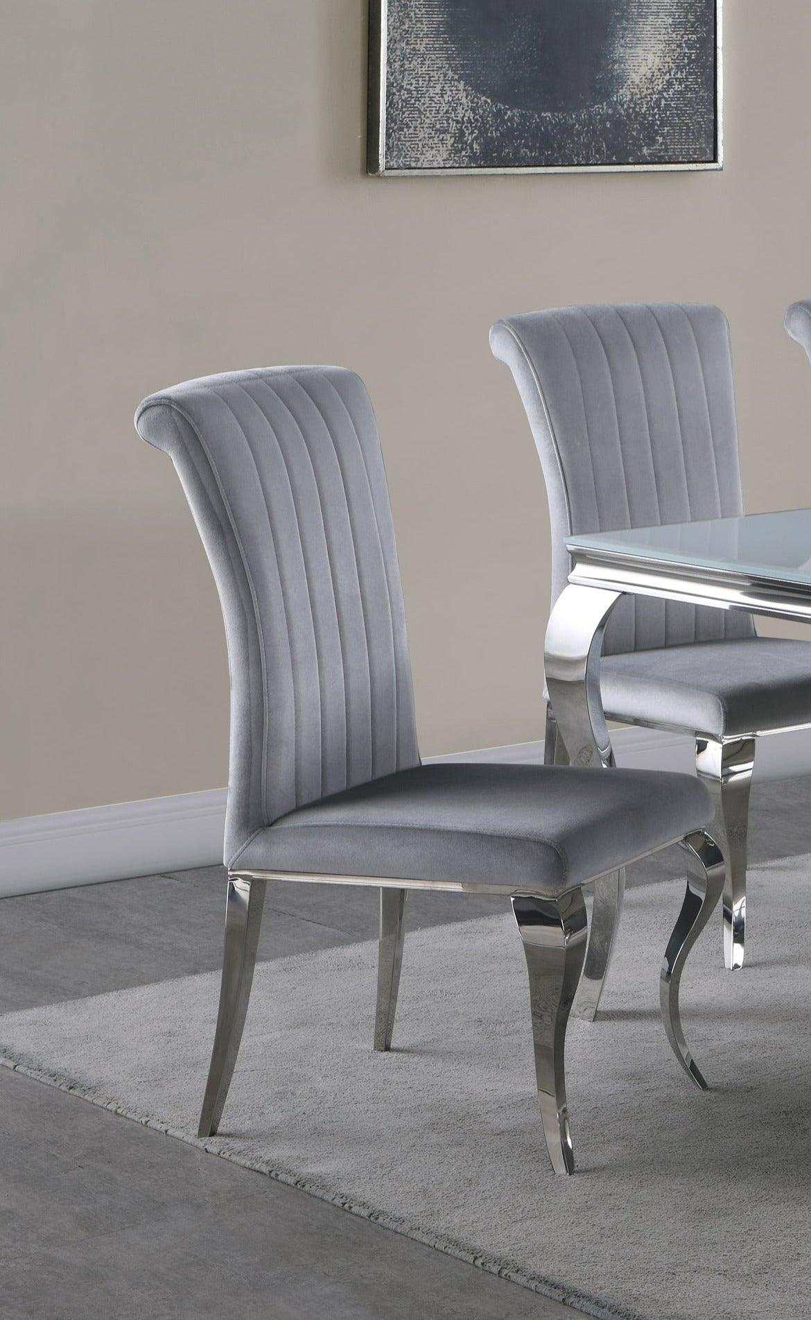 Carone Gray & Chrome Side Chairs (Set of 4) - Ornate Home