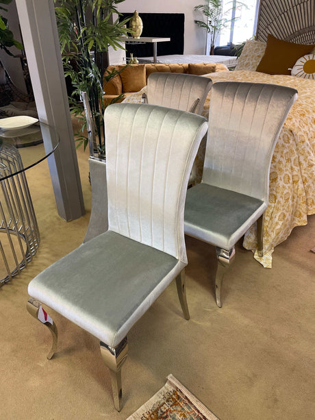 Carone Gray & Chrome Side Chairs (Set of 4) - Ornate Home