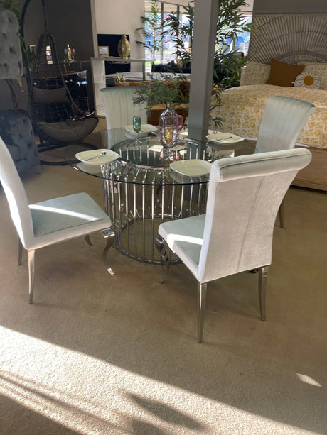 Carone Gray & Chrome Side Chairs (Set of 4) - Ornate Home