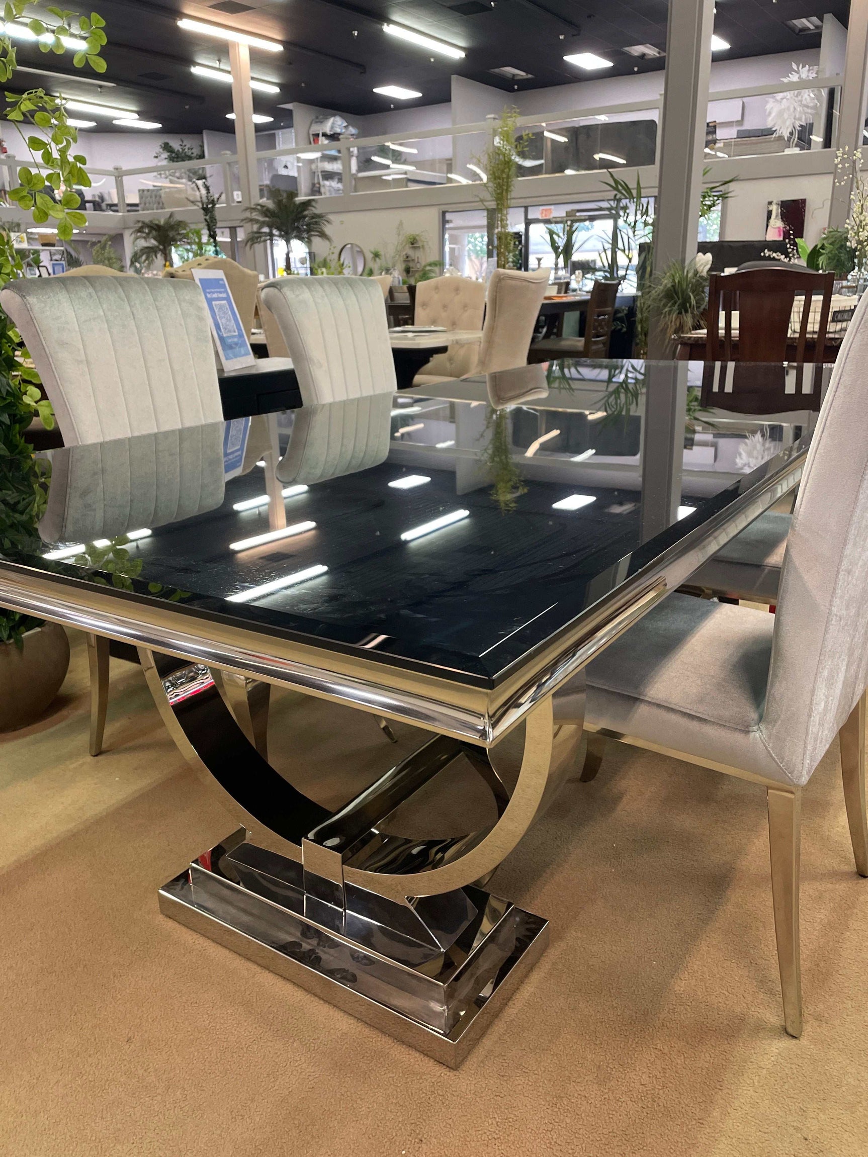 Carone Gray & Chrome Side Chairs (Set of 4) - Ornate Home