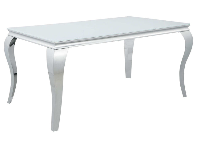 Carone White / Chrome Dining Table - Ornate Home