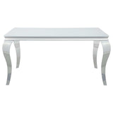 Carone White / Chrome Dining Table - Ornate Home