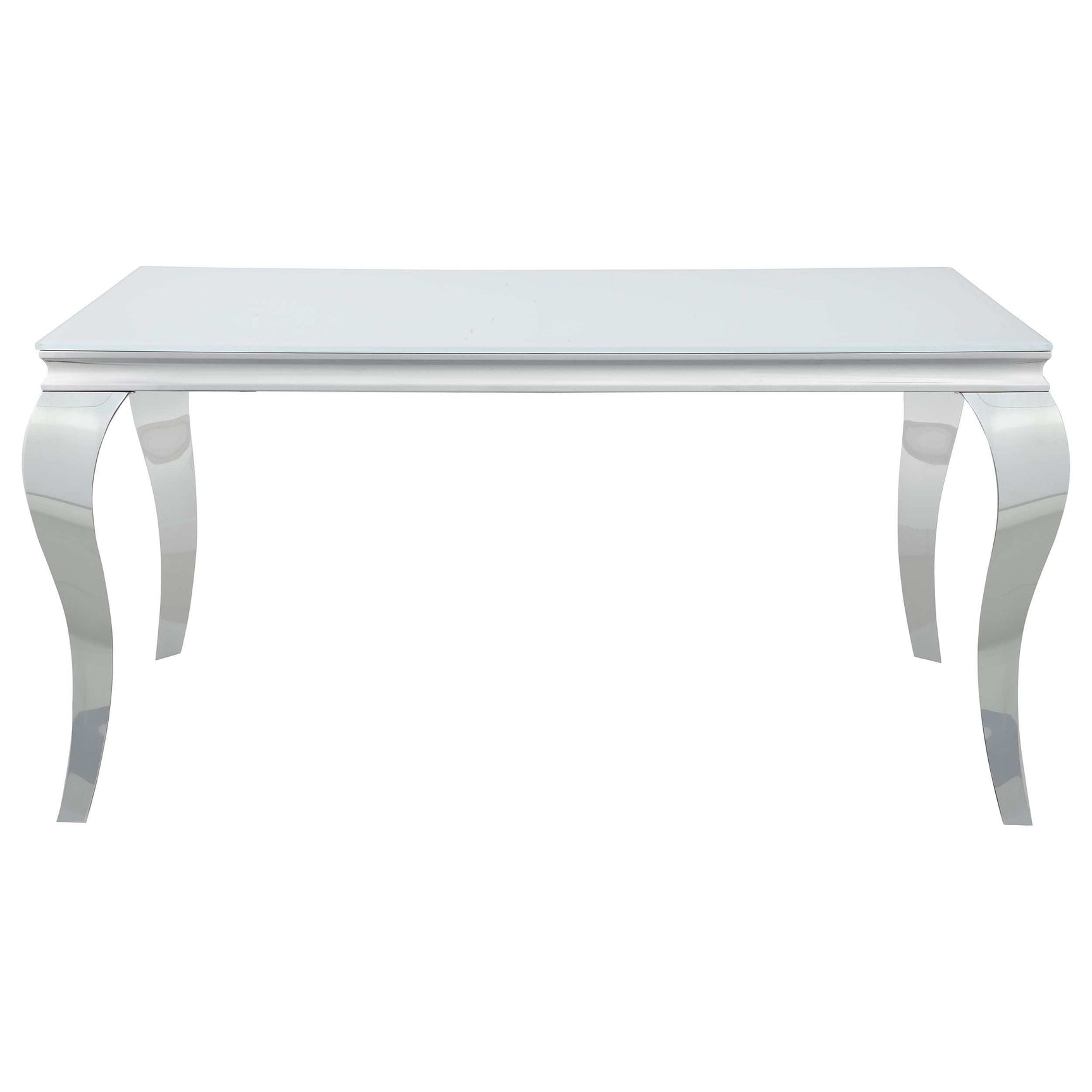 Carone White / Chrome Dining Table - Ornate Home