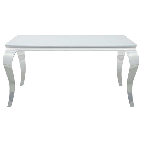 Carone White / Chrome Dining Table - Ornate Home