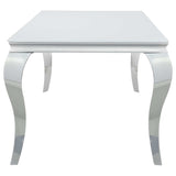 Carone White / Chrome Dining Table - Ornate Home