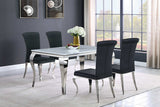 Carone White / Chrome Dining Table - Ornate Home