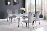 Carone White / Chrome Dining Table - Ornate Home