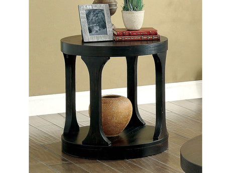 Carrie Antique Black End Table - Ornate Home