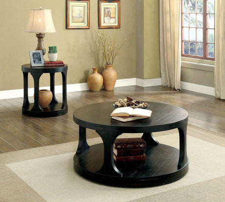 Carrie Antique Black End Table - Ornate Home