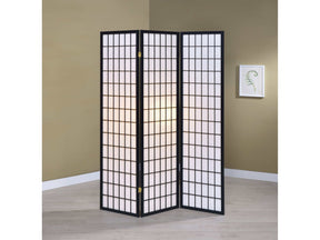 Carrie Black & White 3pc Panel Screen - Ornate Home