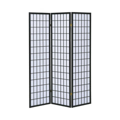 Carrie Black & White 3pc Panel Screen - Ornate Home