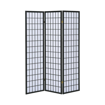 Carrie Black & White 3pc Panel Screen - Ornate Home