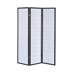 Carrie Black & White 3pc Panel Screen - Ornate Home