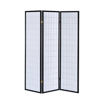 Carrie Black & White 3pc Panel Screen - Ornate Home
