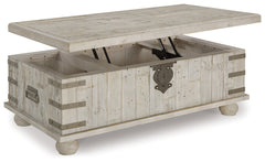 Carynhurst White Wash Gray Lift Top Coffee Table - Ornate Home