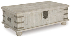 Carynhurst White Wash Gray Lift Top Coffee Table - Ornate Home