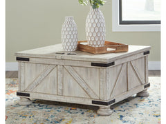 Carynhurst Whitewash Coffee Table - Ornate Home