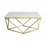 Casidy White & Gold Square Coffee Table - Ornate Home