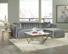 Casidy White & Gold Square Coffee Table - Ornate Home