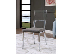 Casper Chrome & Acrylic Dining Room Chair (Set of 2) - Ornate Home