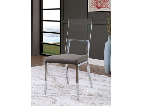 Casper Chrome & Acrylic Dining Room Chair (Set of 2) - Ornate Home