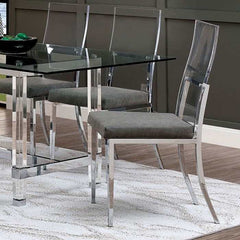 Casper Chrome & Acrylic Dining Room Chair (Set of 2) - Ornate Home