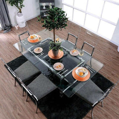 Casper Chrome & Glass Dining Room Table - Ornate Home