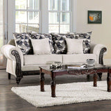 Cassani Walnut & Light Gray Stationary Sofa & Loveseat 2pc - Ornate Home